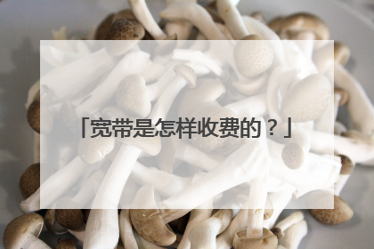 宽带是怎样收费的?