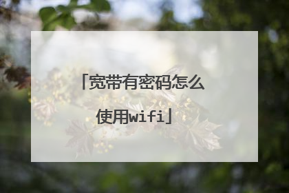 宽带有密码怎么使用wifi