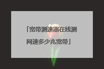 宽带测速器在线测网速多少兆宽带