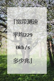 宽带测速平均2290kb/s多少兆