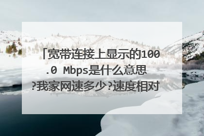 宽带连接上显示的100.0 Mbps是什么意思?我家网速多少?速度相对家庭上网怎么样啊?
