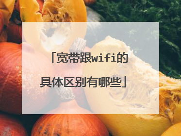 宽带跟wifi的具体区别有哪些