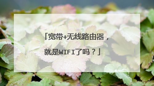 宽带+无线路由器，就是WIFI了吗？