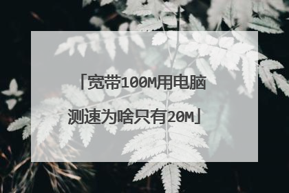 宽带100M用电脑测速为啥只有20M