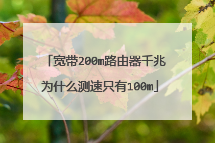 宽带200m路由器千兆为什么测速只有100m