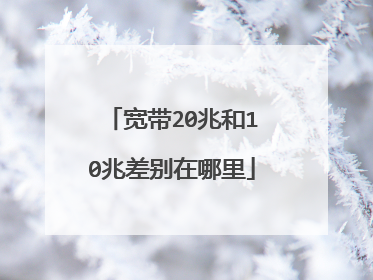 宽带20兆和10兆差别在哪里