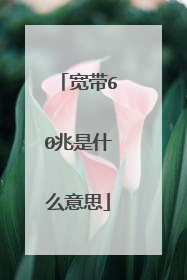 宽带60兆是什么意思