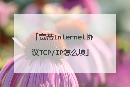 宽带Internet协议TCP/IP怎么填