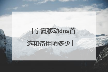 宁夏移动dns首选和备用填多少