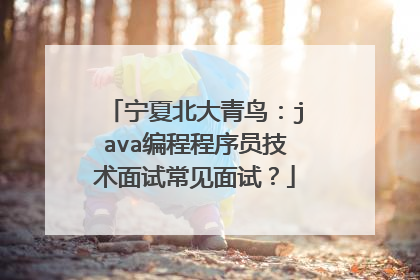 宁夏北大青鸟：java编程程序员技术面试常见面试？