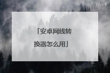 安卓网线转换器怎么用