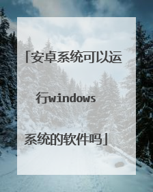 安卓系统可以运行windows系统的软件吗