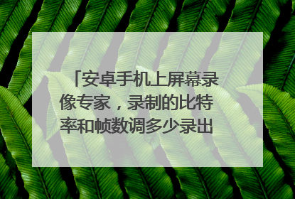 安卓手机上屏幕录像专家,录制的比特率和帧数调多少录出了的视频流畅,