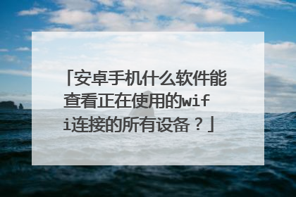 安卓手机什么软件能查看正在使用的wifi连接的所有设备？