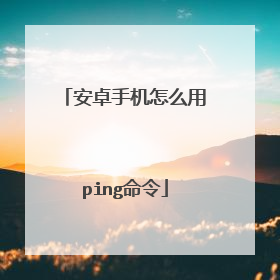 安卓手机怎么用ping命令