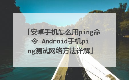 安卓手机怎么用ping命令 Android手机ping测试网络方法详解