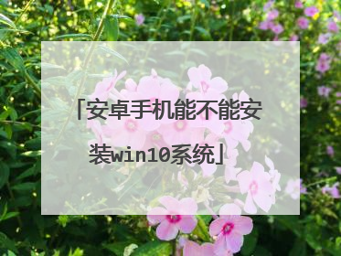安卓手机能不能安装win10系统