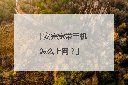 安完宽带手机怎么上网？