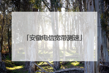 安徽电信宽带测速