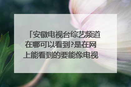 安徽电视台综艺频道在哪可以看到?是在网上能看到的要能像电视上放的那样、不是视频上传的那种、谢谢啊