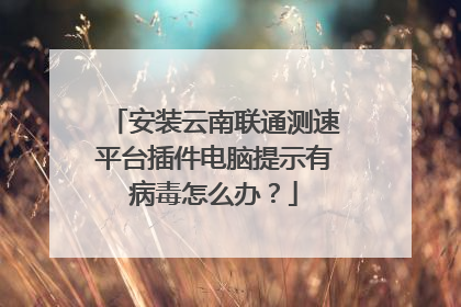 安装云南联通测速平台插件电脑提示有病毒怎么办?