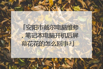 安阳市戴尔电脑维修,笔记本电脑开机后屏幕花花的怎么回事?