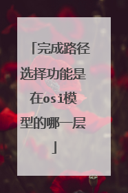 完成路径选择功能是在osi模型的哪一层