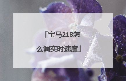 宝马218怎么调实时速度