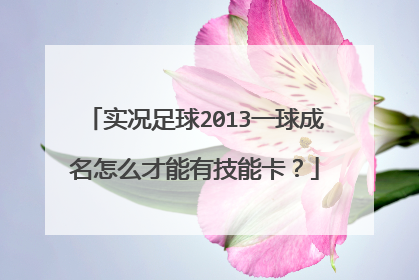 实况足球2013一球成名怎么才能有技能卡？