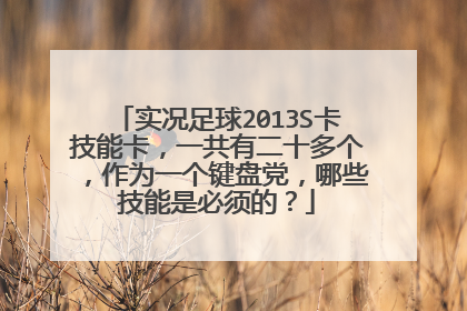 实况足球2013S卡技能卡，一共有二十多个，作为一个键盘党，哪些技能是必须的？