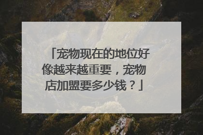 宠物现在的地位好像越来越重要,宠物店加盟要多少钱?