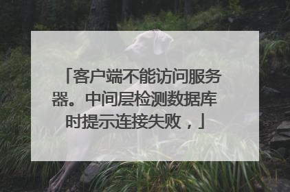 客户端不能访问服务器。中间层检测数据库时提示连接失败,