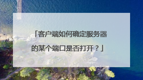 客户端如何确定服务器的某个端口是否打开?