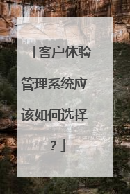 客户体验管理系统应该如何选择？