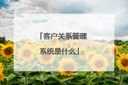 客户关系管理系统是什么