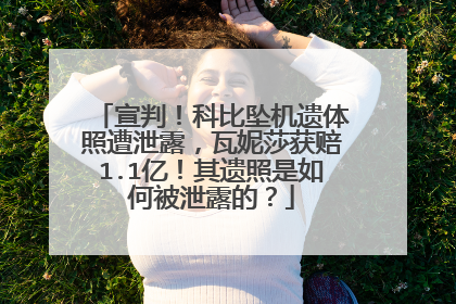 宣判！科比坠机遗体照遭泄露，瓦妮莎获赔1.1亿！其遗照是如何被泄露的？
