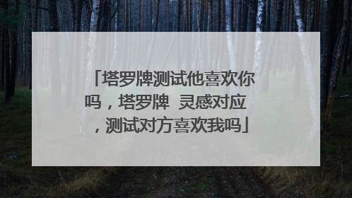 塔罗牌测试他喜欢你吗,塔罗牌 灵感对应,测试对方喜欢我吗