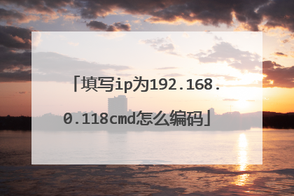 填写ip为192.168.0.118cmd怎么编码