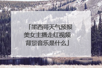 墨西哥天气预报美女主播走红视频背景音乐是什么