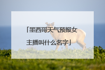 墨西哥天气预报女主播叫什么名字