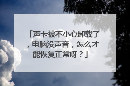 声卡被不小心卸载了，电脑没声音，怎么才能恢复正常呀？