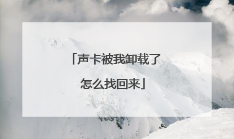 声卡被我卸载了 怎么找回来