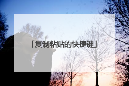 复制粘贴的快捷键