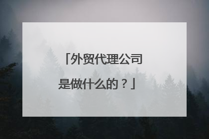 外贸代理公司是做什么的?