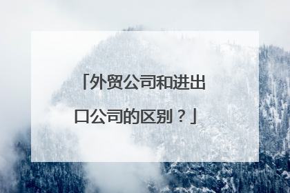 外贸公司和进出口公司的区别?