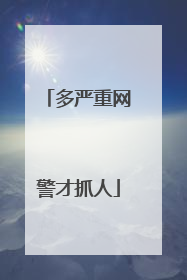 多严重网警才抓人
