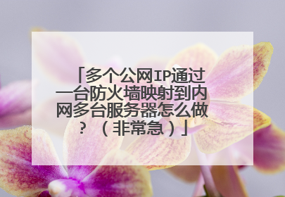 多个公网IP通过一台防火墙映射到内网多台服务器怎么做? （非常急）