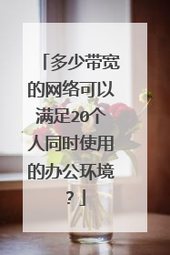多少带宽的网络可以满足20个人同时使用的办公环境?