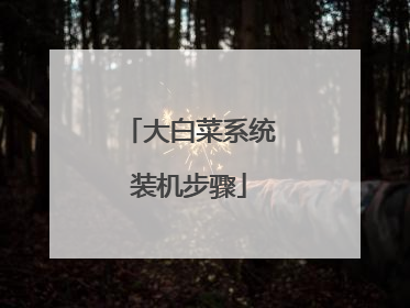 大白菜系统装机步骤