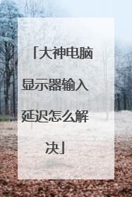 大神电脑显示器输入延迟怎么解决